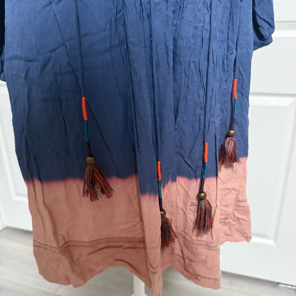 Anthropologie Holding Horses Mini Dress tie dye ombré tassel 2P fit and flare SM - Picture 9 of 11